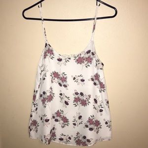 Pink Republic White with Florals Tank Top
